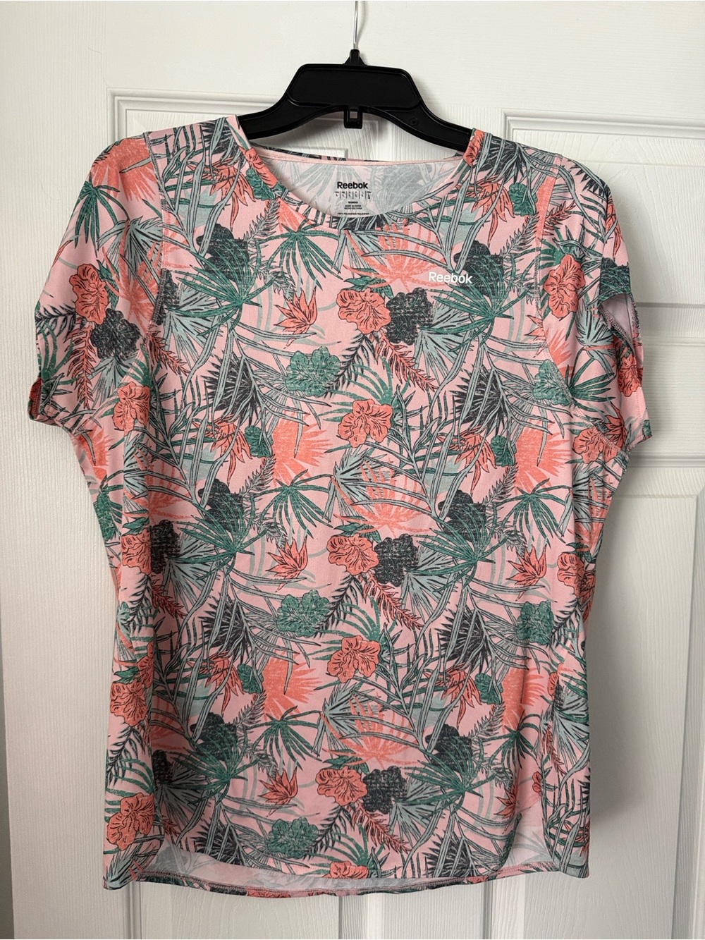 Reebok Pink Tropical Floral Short Sleeve Tee
